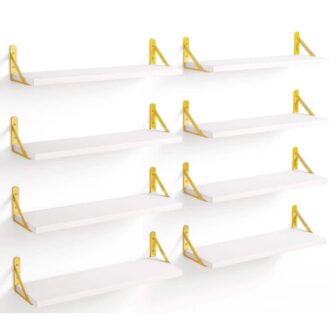 15.7 in. W x 4.7 in. D White Gold Rustic Decorative Wall