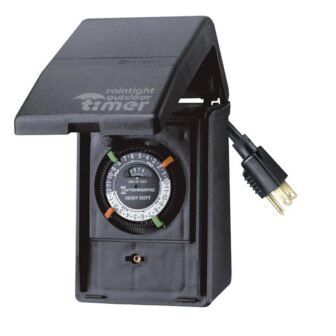 15 Amp 24-Hour Outdoor Timer for Lights, Pumps and Decorations, Black
