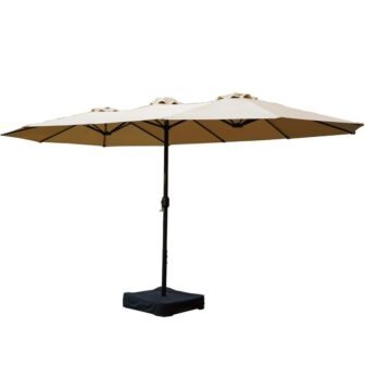 15 ft. x 9 ft. Market Double-Sided Patio Umbrella Outdoor Table Garden...