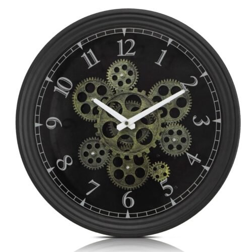 15 Inch Real Moving Gear Wall Clock Vintage Industrial Steampunk Metal Wall