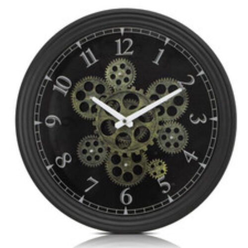 15 Inch Real Moving Gear Wall Clock, Vintage Industrial Steampunk Metal Wall ...