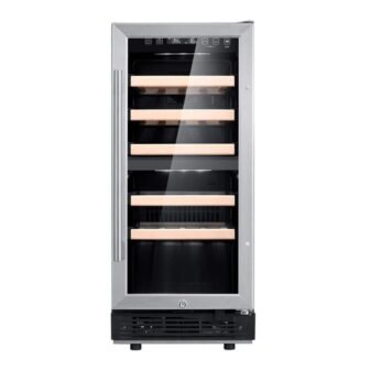 15 in. W 27-Bottle Dual Zone Wine Cooler in Stainless Steel