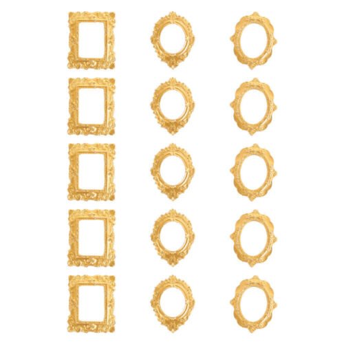 15 Pcs Mini Resin Frames Photo Charm Vintage Houses Adornment Decor