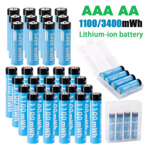 1.5V AA AAA Rechargeable Li-ion Batteries / Fast Lithium Battery Charger LOT