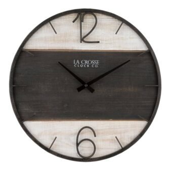 16 Inch Ironwood Metal/Wood Quartz Analog Wall Clock