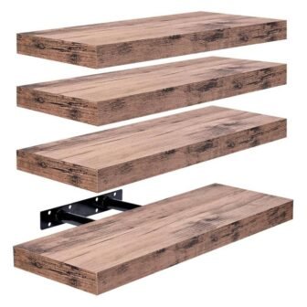 16.25 in. W x 5.5 in. D Mahogany Wood Decorative Wall Shelf...