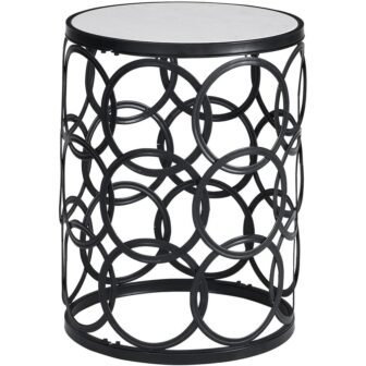 16.75 in. x 16.75 in. x 22 in. Round Metal Black Interlocking...