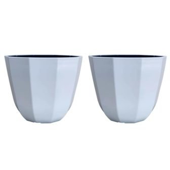16 in. Alessi Plastic Planter White (2-Pack)