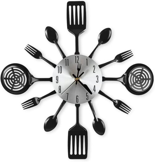 16 Inch Large Kitchen Wall Clocks with Spoons and Forks, Great Home Decor gift