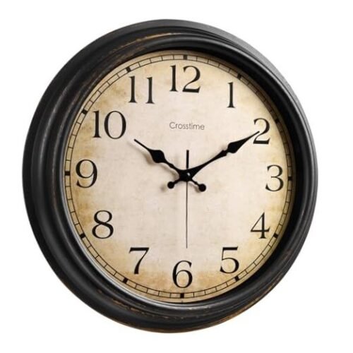 16 Inch Retro Large Wall Clock for Living Room Decor,Battery Operated 16 Bronze