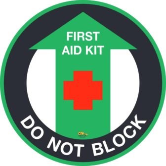 16 in. First Aid Do Not Block Floor Sign
