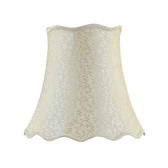 16 in. x 15 in. Beige with Vine Leaf Design Bell Lamp