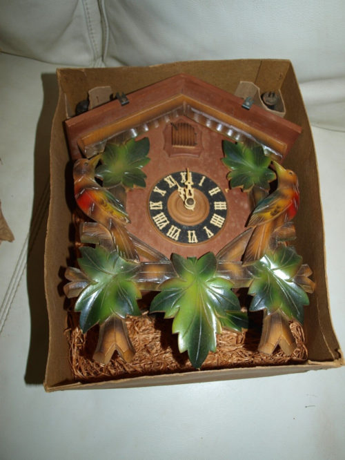 16 " MUSICAL German Cuckoo Clock with Birds Black Forest Wood Carved image