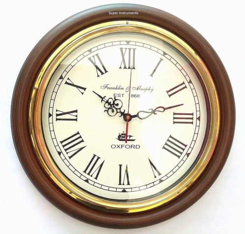 16" Wooden franklin &murphy oxford Roman Wall Clock home decor Christmas gifts