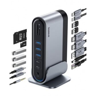17-in-1 Docking Station, Laptop Docking Station 3 Monitors with 3 x 4K...