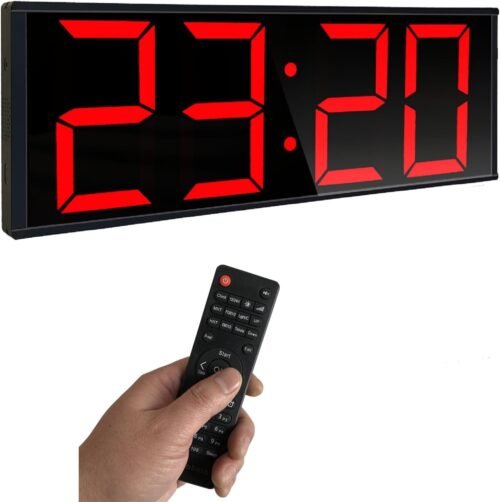 17.3'' Huge Digital Wall Clock, Home Gym Interval Workout Extral Large, Black