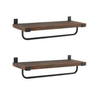 17 in. W x 6 in. D Brown Wall Mounted Coffee Mug...