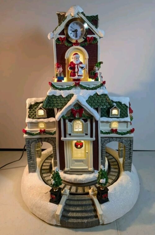 17" Santa's Toy Shop WITH MUSIC Lights Moving Train 8 Songs Costco Exclusive Vid