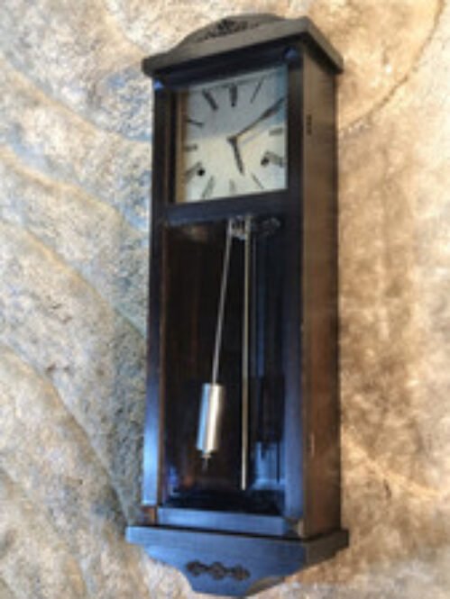 1807 Vintage Antique USA Gilbert Wall Double Strike Clock,& Unusual Pendulum