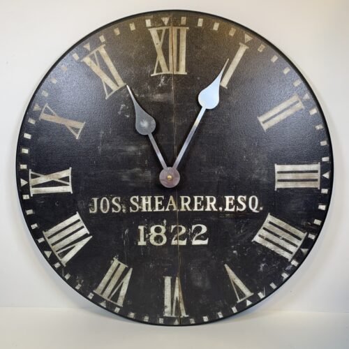 1822 Old Sheriffs Vintage Looking Wall Clock 18 in. Ultra Quiet -Quartz Battery