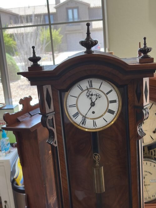 1850's Antique Vienna Regulator Wall Clock - Single Weight