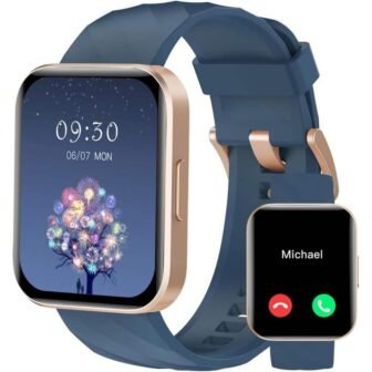 1.85 in. HD Screen Smart Watch for Men Women in Blue, Compatible...