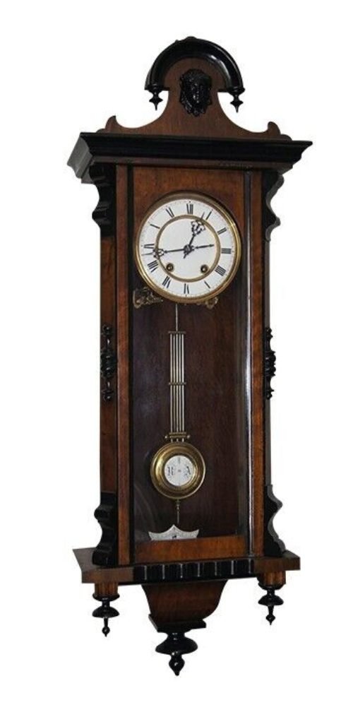 1880 Antique German Mechanical Wall Clock not Lenzkirch, but like Lenzkirch