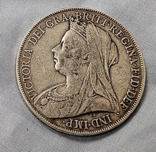 1899 Solid Silver Crown Coin Antique Vintage Old Queen Victoria Netflix TV Show