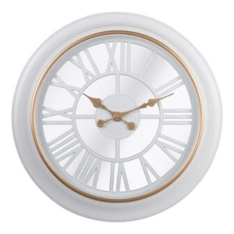 18 in. x 18 in. White Kiera Grace Round Antique Wendel Decorative...