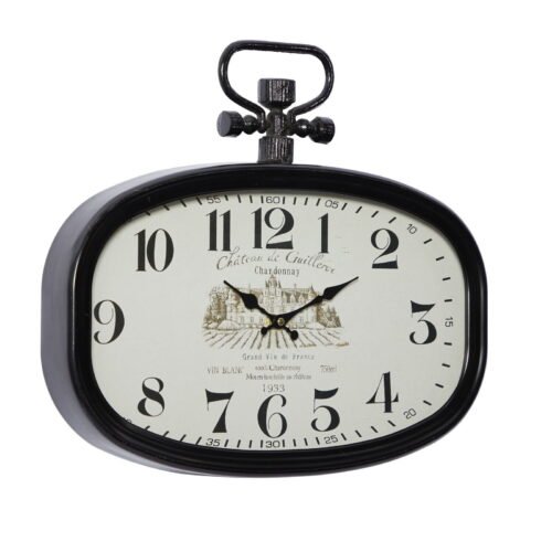 18" x 16" White Metal Pocket Watch Style Wall Clock Vintage Living Room NEW