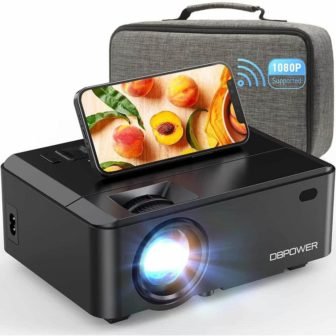 1920 x 1080 HD LCD Wi-Fi Mini Projector with 8000 Lumens and...