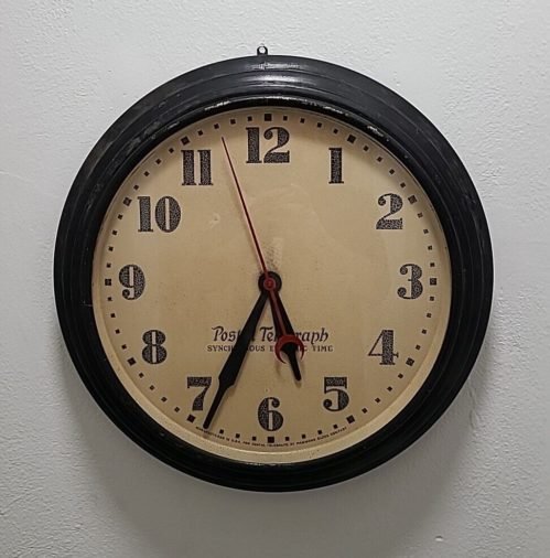 1930 Electric Postal Telegraph Spin Start Wall Clock Working Well