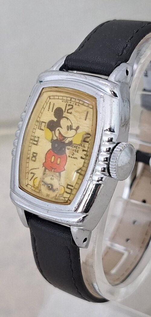 1930's Ingersoll Mickey Mouse Deluxe Watch Serviced and Wearable BEAUTY 1939
