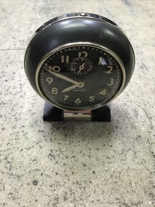 1939 Black Luminous Westclox Style 5a 61R Baby Ben Alarm Clock - Works Fast Ship