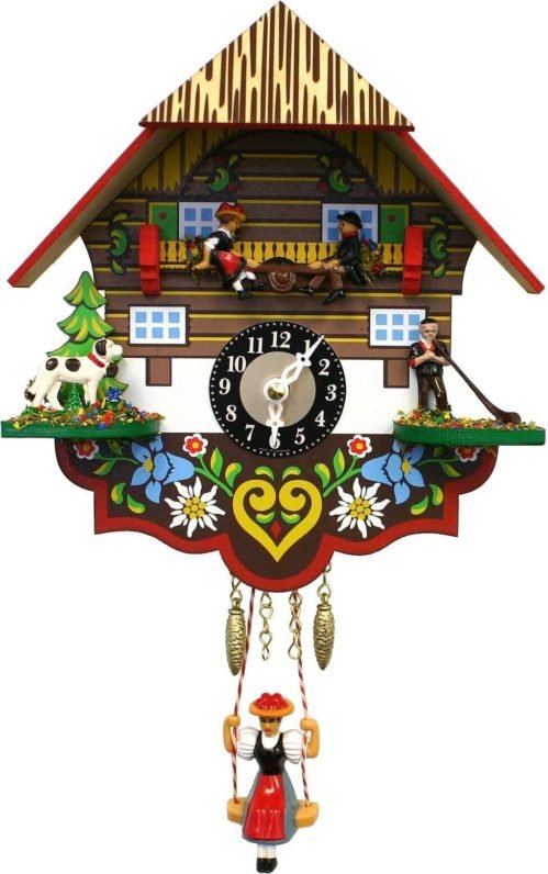 193KSQ ENGSTLER Battery-Operated Cuckoo Clock-Mini Size, Multi