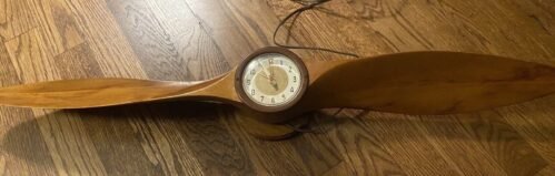 1940’s-50’s Vintage Westclox Wooden Propeller Electric Wall Clock Town Crier USA