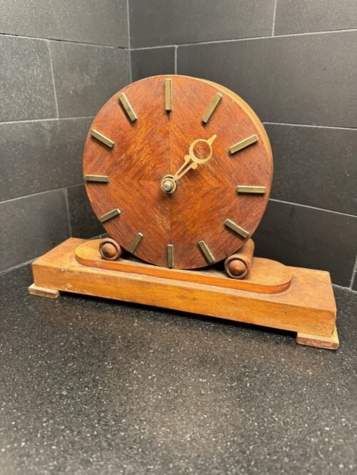 1942 German Suevia Clock Factory Art Deco Desk Clock