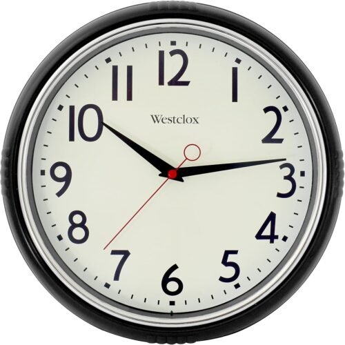 1950's Retro Wall Clock Vintage Quartz Battery Operated Large Numbers 12"