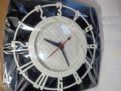 1950s retro Spartus twin electric wall clock , New in box 7" black vintage