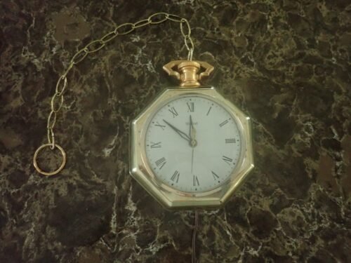 1959 United Gold Pocket Watch Electric Wall Clock