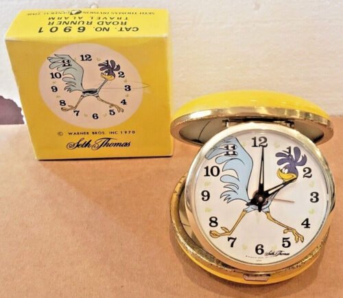 1970 Road Runner Seth Thomas Travel Alarm Warner Bros Plymouth Mopar Beep Beep