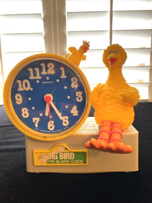 1977 Sesame Street BIG BIRD Wind Up ALARM CLOCK Clock Works No Talk @160