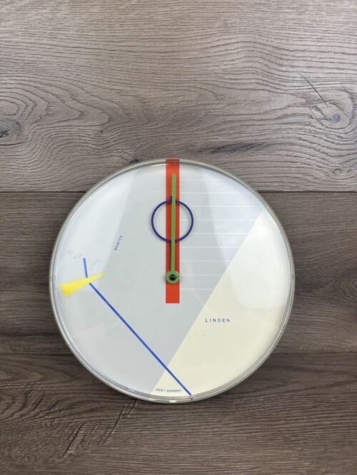 1980s Postmodern Gray Wall Clock by Linden WORKING Primary Colors Vintage