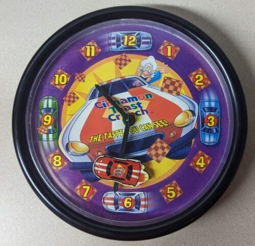 1990s Cinnamon Toast Crunch Racing Car/NASCAR Wall Clock