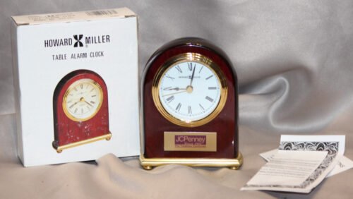 1990s Howard Miller 613-487 Rosewood ARCH Table Alarm Clock NIB JC Penny