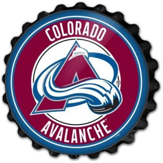 19 in. Colorado Avalanche Plastic Bottle Cap Decorative Sign
