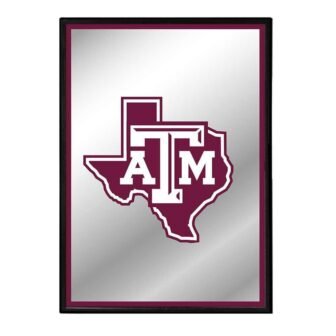 19 in. X 28 in. Texas A&M Aggies Texas Framed Mirrored Decorative...
