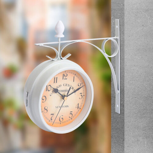 1pc Outdoor Station Clock Wall Hanging Clock Garden Wall Clock V3T8 K5J9