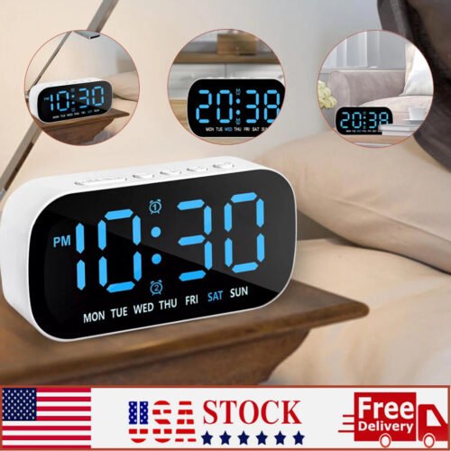 1pcs Electric Digital Alarm Clock LED Large Display Snooze Multiple functions
