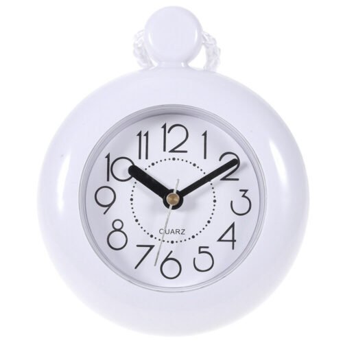 1PC Small Shower Clock Waterproof Bathroom Hanging Wall Battery Operated Office 2